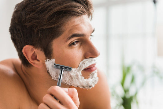 Wielorazowa maszynka do golenia na żyletki ze stojakiem, Srebrna, Bambaw