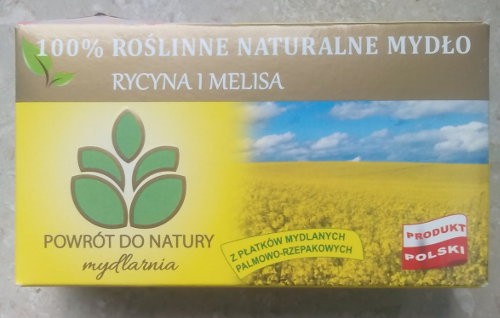 100% roślinne naturalne mydło RYCYNA I MELISA, 100g, Powrót do Natury