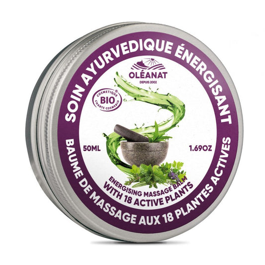 Ajurwedyjski energetyzujący balsam do masażu z 18 aktywnymi roślinami, ECOCERT, 50 ml, Ayurvenat, Le Secret Naturel