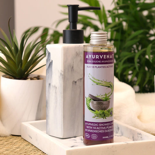 Ajurwedyjski żel pod prysznic z 18 aktywnymi roślinami, ECOCERT, 200 ml, Ayurvenat, Le Secret Naturel