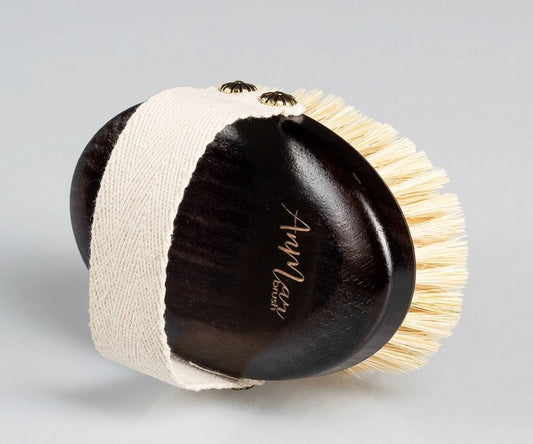 Miękka, Brązowa, naturalna szczotka do masażu ciała na sucho, szczecina i drewno bukowe, AnMar Brush