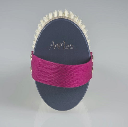 Naturalna, Granatowa szczotka do masażu ciała na mokro, drewno bukowe, tampico, AnMar Brush