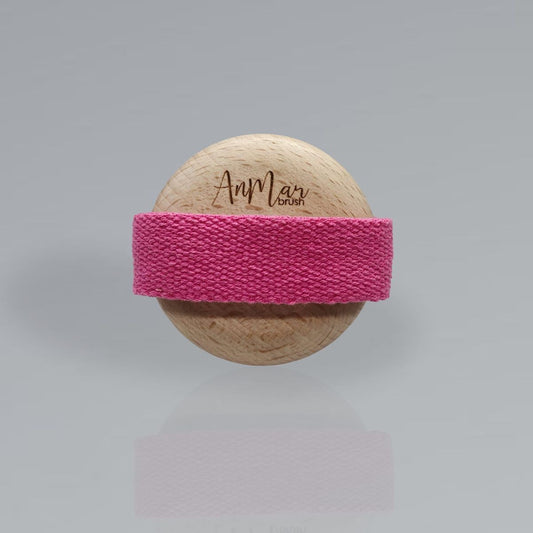 Naturalna, trwała szczotka do masażu biustu, dekoltu i szyi, drewno bukowe, włosie końskie, różowa, DD2K, AnMar Brush