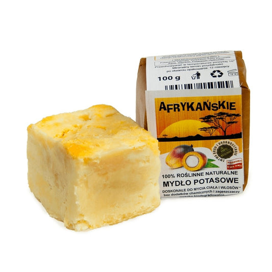 Naturalne szare mydło potasowe AFRYKAŃSKIE w kostce, 100 g, Powrót do natury