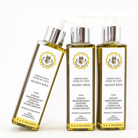 Regenerujący olejek do ciała, Młody Bóg, 150 ml, Miodowa Mydlarnia