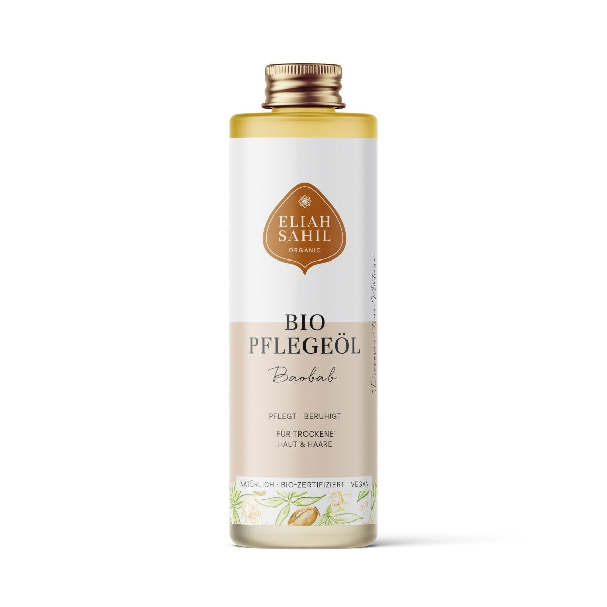 Organiczny olejek z baobabu, nawilżający, do skóry i włosów, Zero Waste, 100 ml, Eliah Sahil
