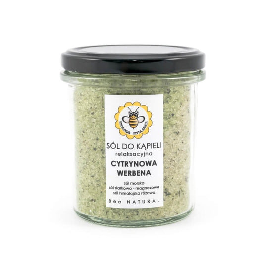 Sól do kąpieli, cytrynowa werbena, relaksacyjna, 350 g, Miodowa Mydlarnia